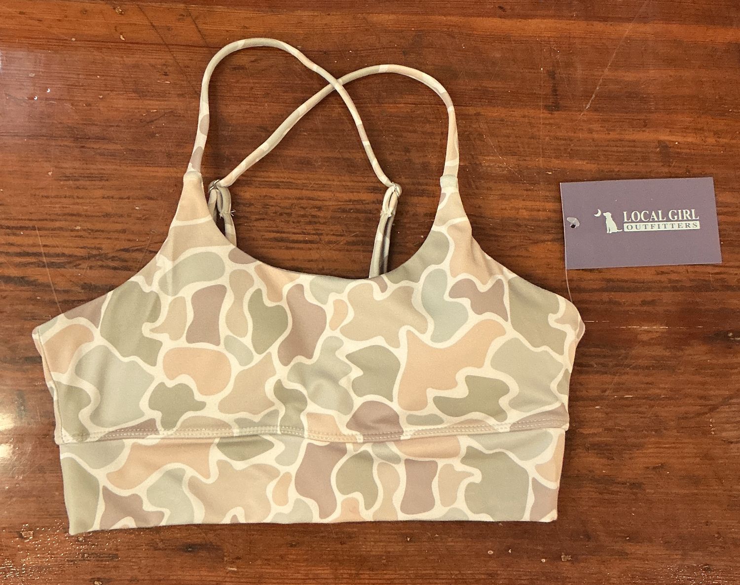Women's LG Sports Bra-Forest Camo Desert
