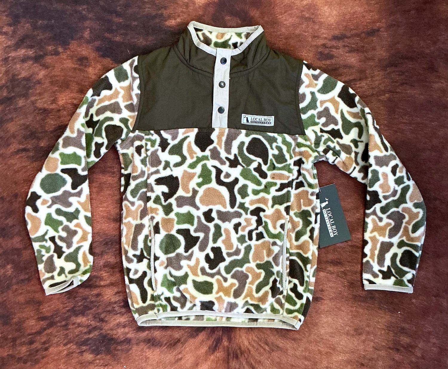 Youth Quarter Snap Pull Over-Two-Tone Vintage Camo