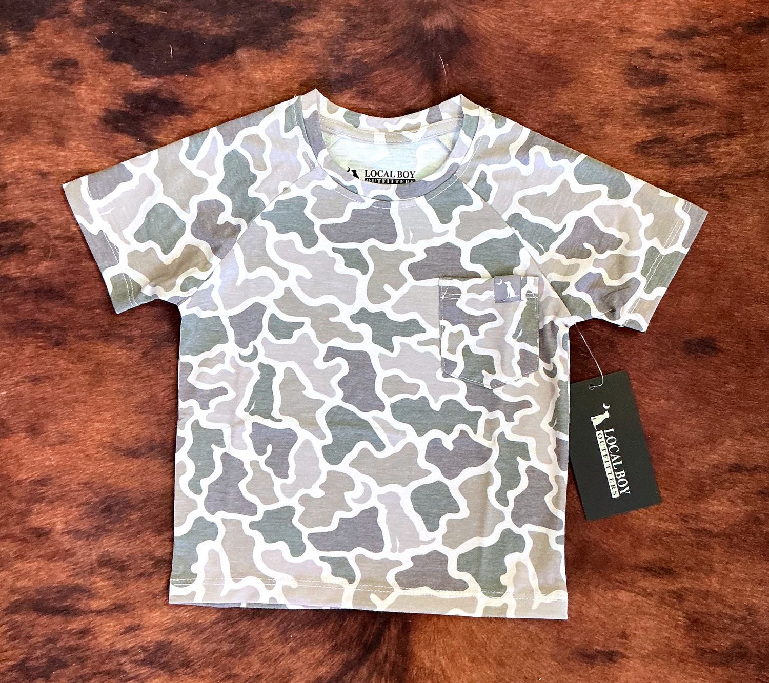 Toddler SS HB Dog and Moon Tee-Sand Camo