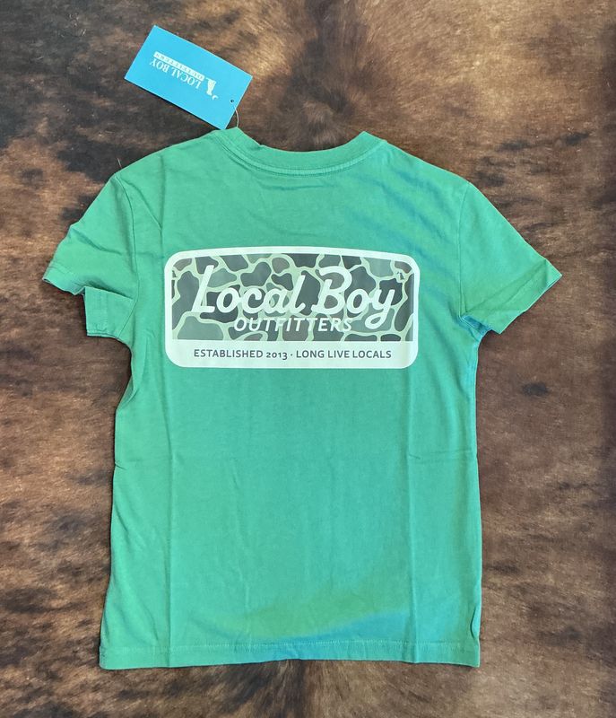 Youth SS Tee Brush Camo Plate-Green