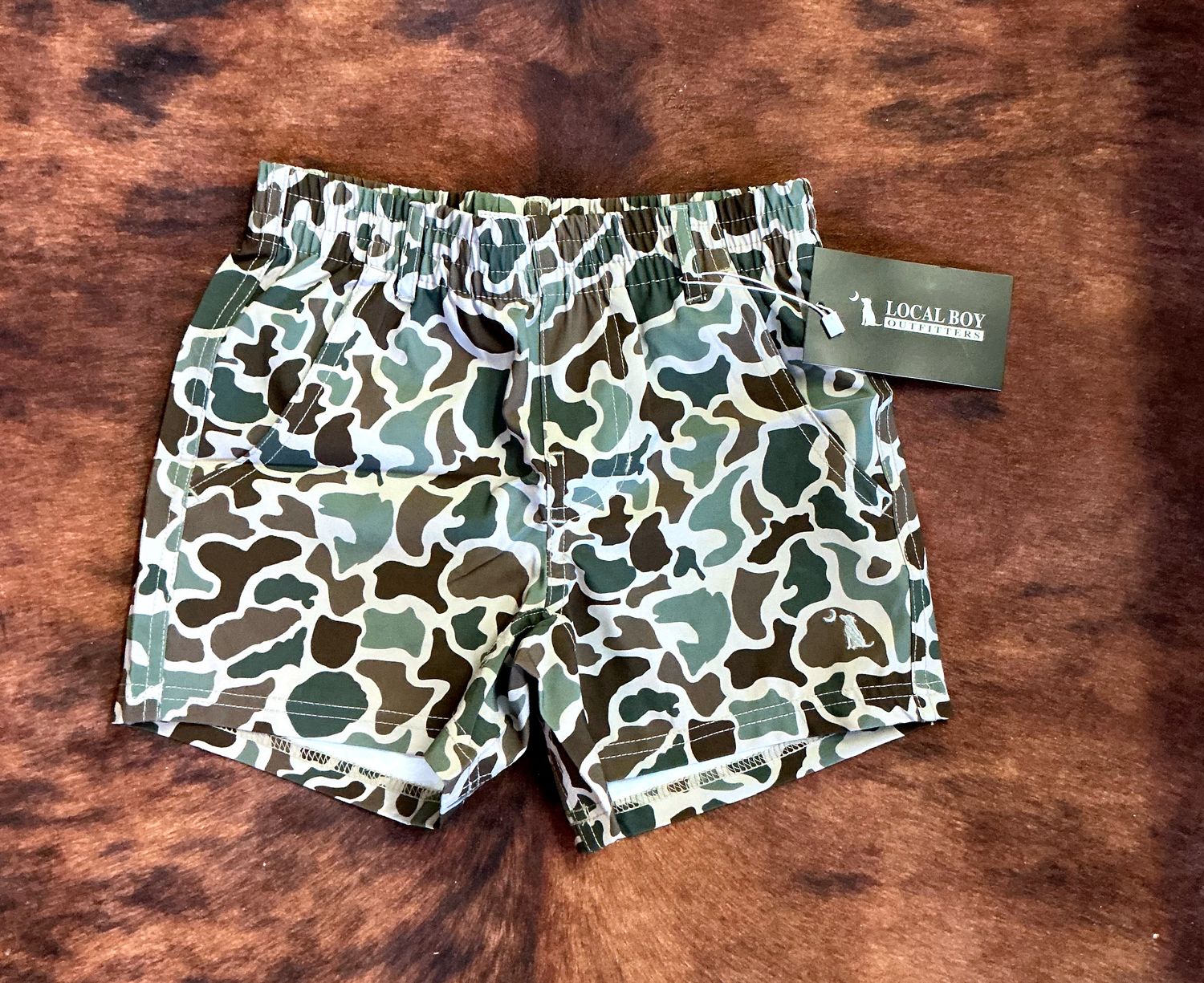 Boy's Youth Volley Shorts-Forest Camo