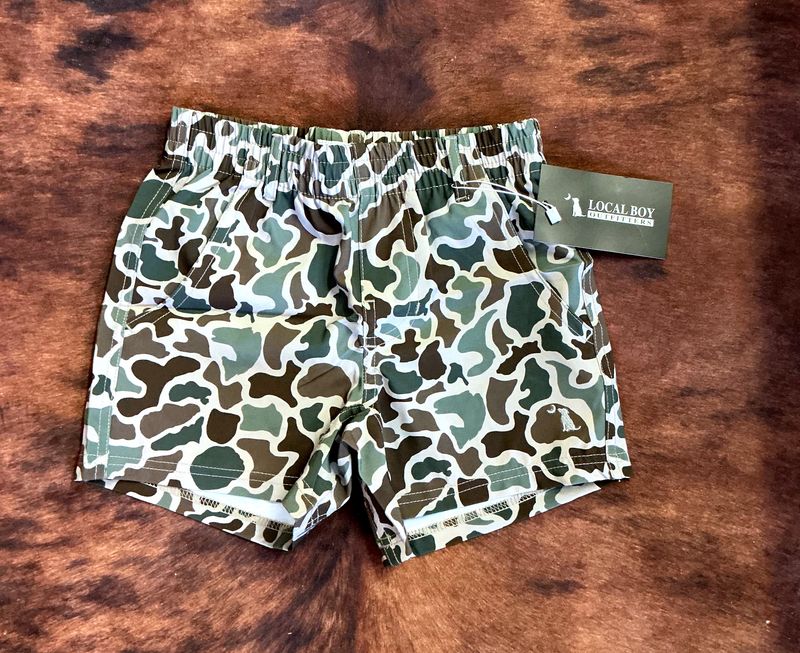 Boy's Youth Volley Shorts-Forest Camo