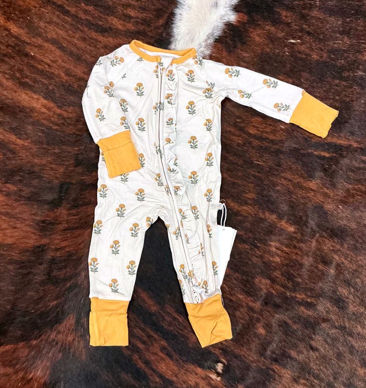 Girls LS PJ Zip-Marigolds