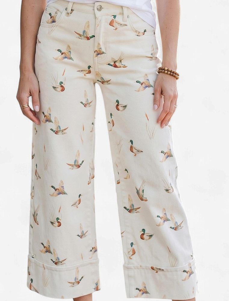 Women’s Mallard Printed Cuff Hem Jeans