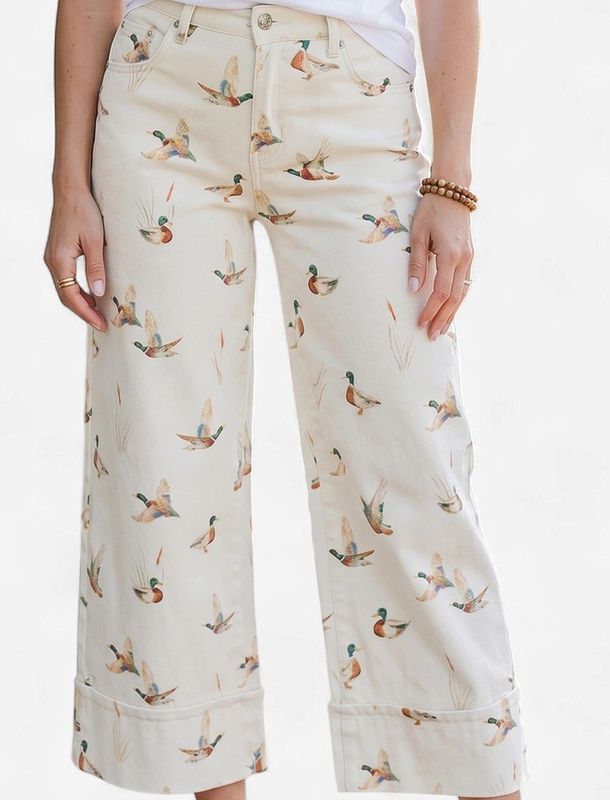 Women’s Mallard Printed Cuff Hem Jeans