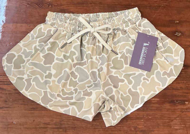 Girls Youth Petal Shorts- Forest Desert Camo