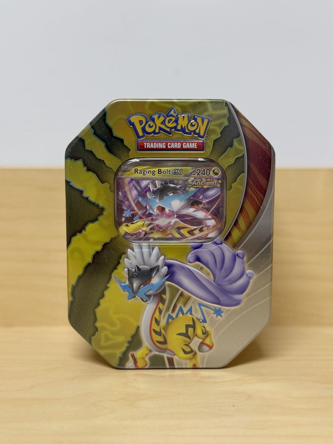 Pokemon Sword &amp; Shield Paradox Destinies Tin Raging Bolt Ex