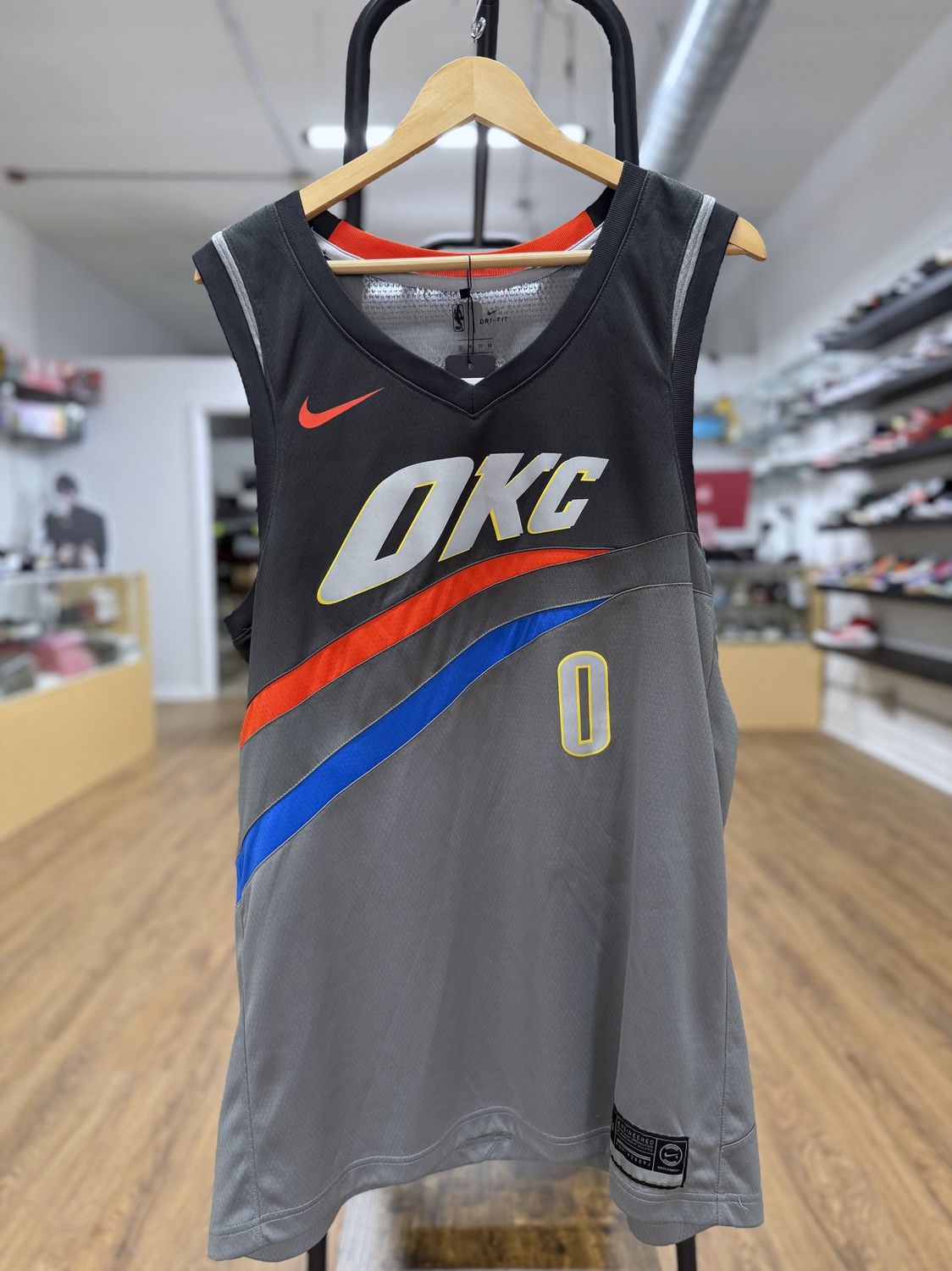 Russel Westbrook OKC Nike Grey Jersey