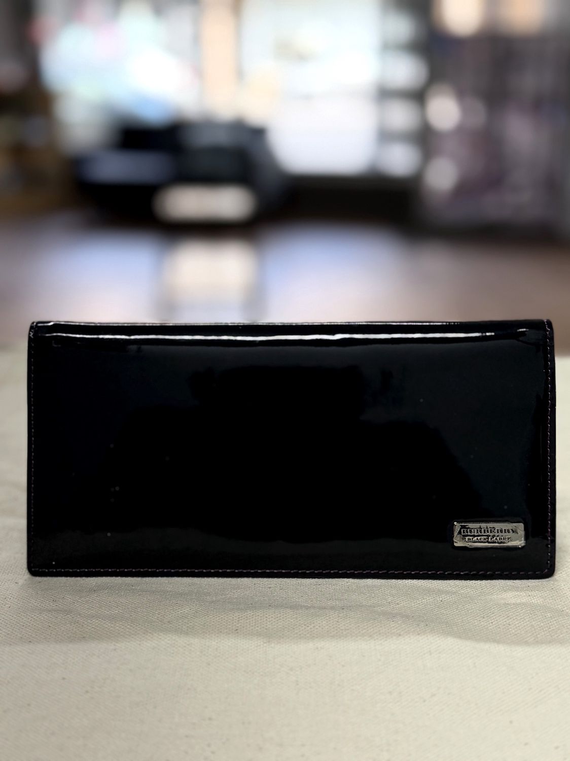 Burberry Purple Stitch Long Leather Wallet