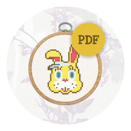 Downloadable cross stitch pattern - Zipper T Bunny