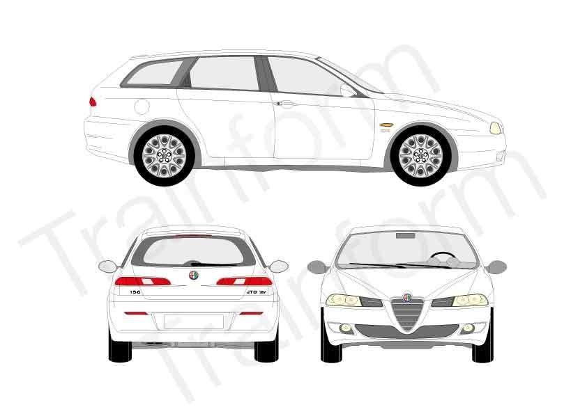 Alfa Romeo 156 Sport Wagon Kit pellicole oscuranti 3M per vetri