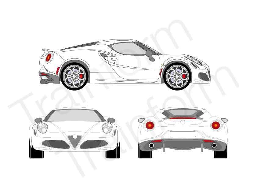 Alfa Romeo 4C Kit pellicole oscuranti 3M per vetri