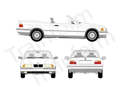 BMW Serie 3 Cabrio 1993 Kit pellicole oscuranti 3M per vetri