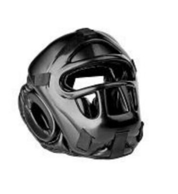 Head Guard with Face Mask - Black