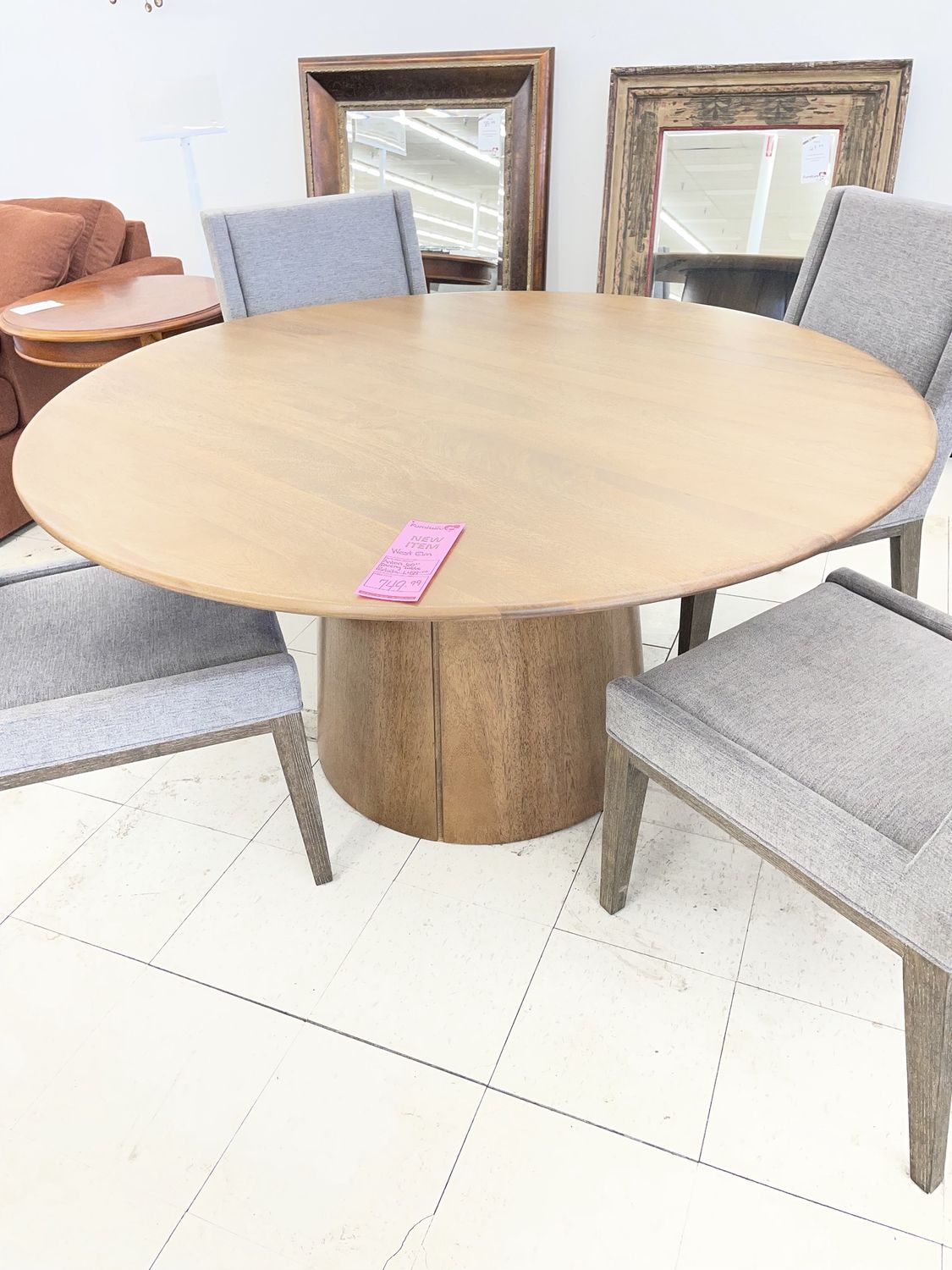 Anton Solid Wood Round Pedestal Dining Table