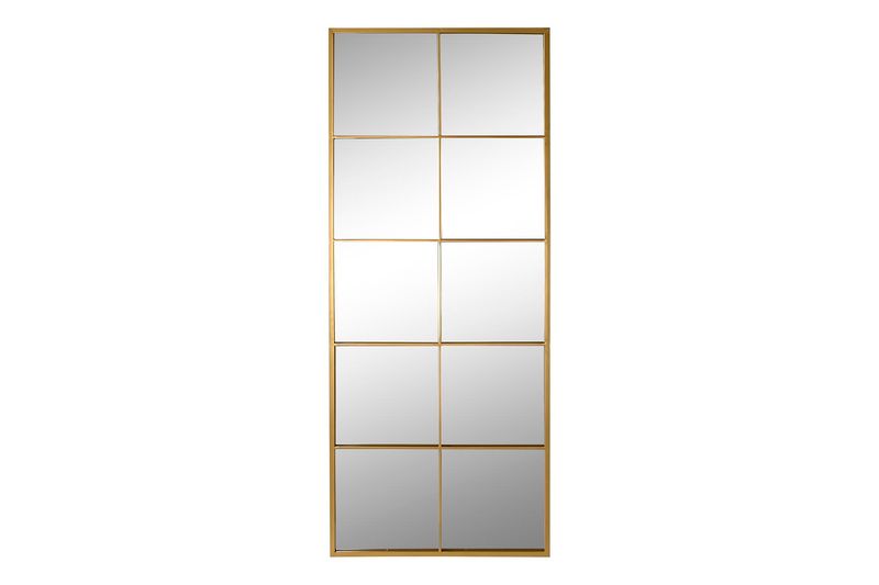 ESPEJO HIERRO CRISTAL 60X2X150 VENTANA DORADO