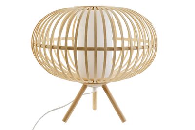 LAMPARA SOBREMESA BAMBU MADERA 40X40X36 NATURAL