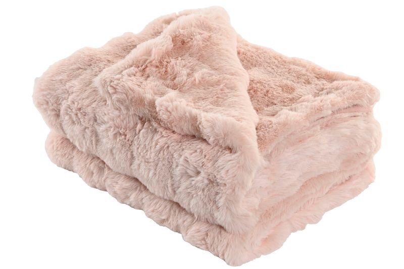 MANTA POLIESTER 130X170 830 GSM SOFA ROSA PALO