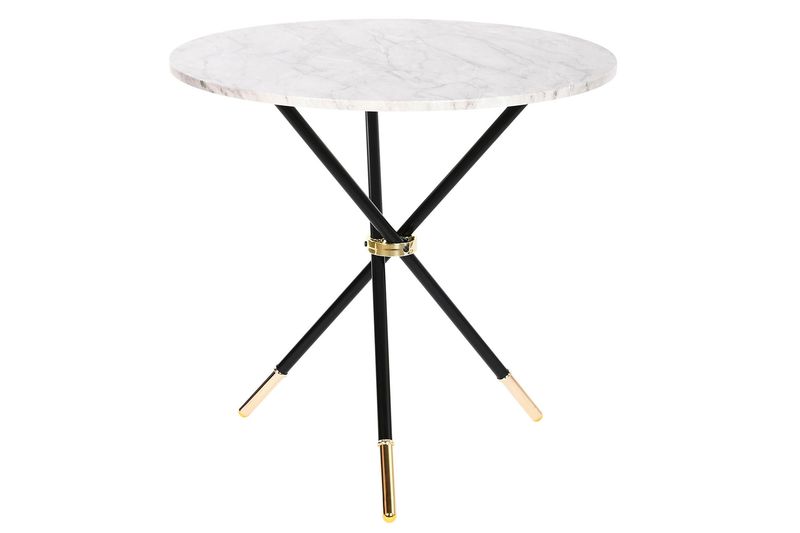 MESITA AUXILIAR MDF METAL 80X80X76 SIMIL MARMOL