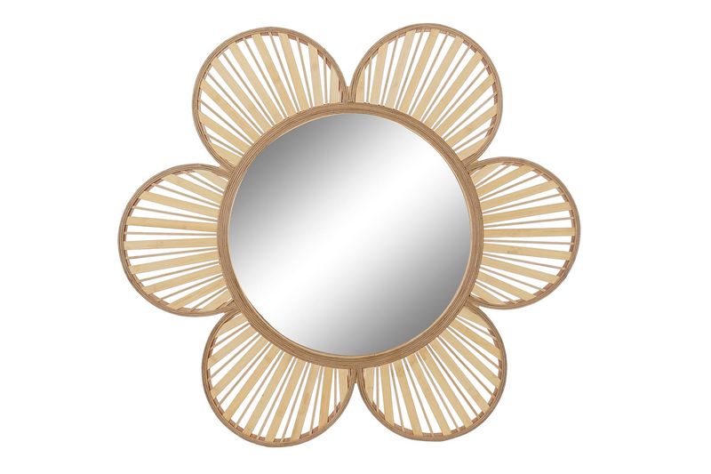 ESPEJO BAMBU 100X3X100 FLOR NATURAL MARRON