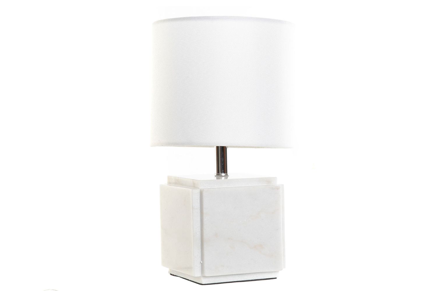 LAMPARA SOBREMESA MARMOL METAL 20X20X34 BLANCO LAMPARA SOBREMESA MARMOL METAL 20X20X34 BLANCO