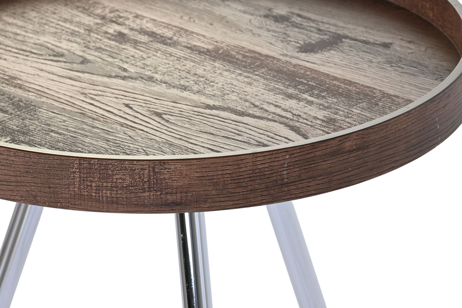 MESITA AUXILIAR ACERO MDF 45,8X45,8X47,5 MESITA AUXILIAR ACERO MDF 45,8X45,8X47,5