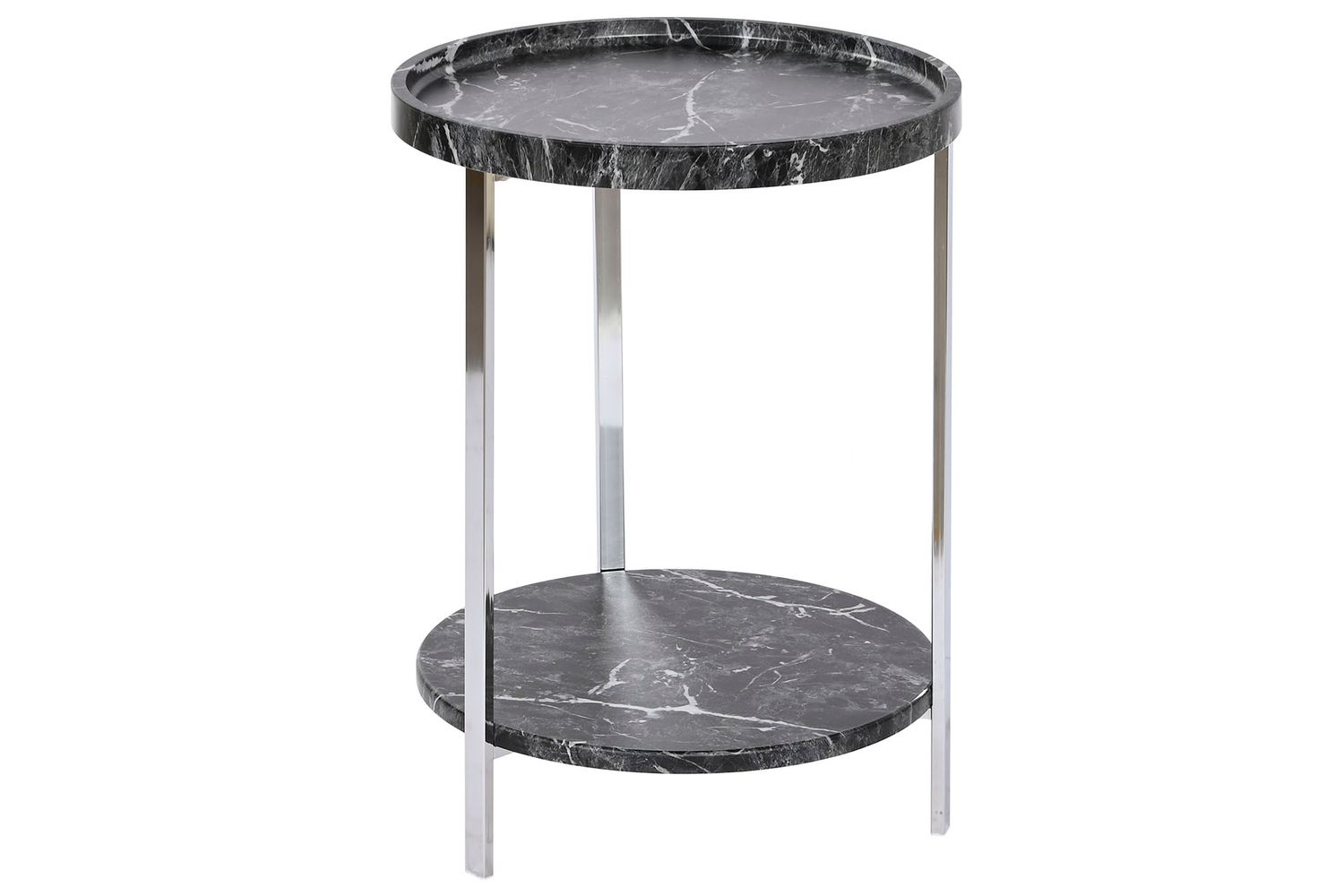 MESITA AUXILIAR MDF INOX 40X40X53 SIMIL MARMOL