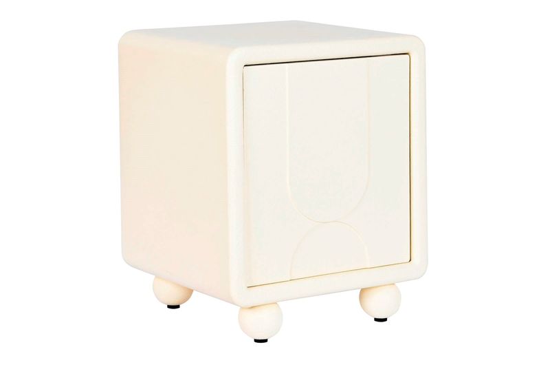 MESITA DE NOCHE MDF 45X40X55 1PUERTA 3D BLANCO