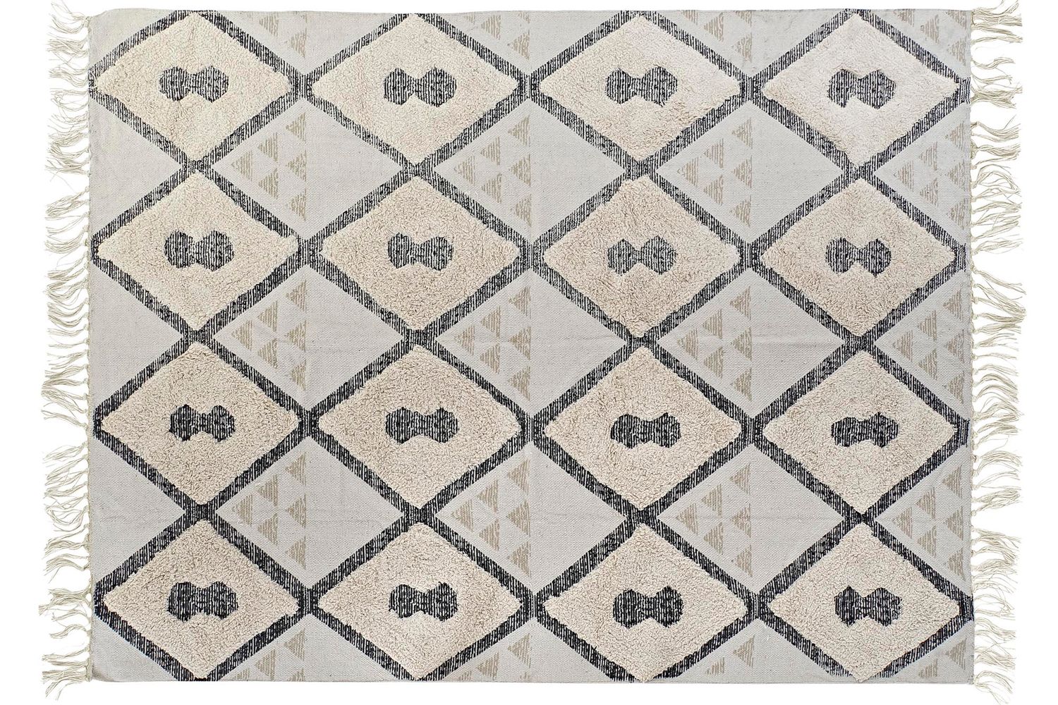 ALFOMBRA ALGODON 200X290X1 1500 GSM ROMBOS BEIGE
