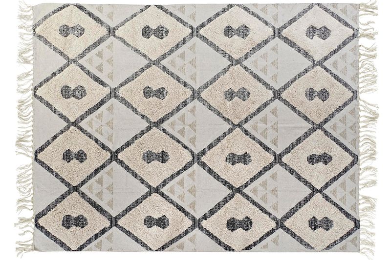 ALFOMBRA ALGODON 200X290X1 1500 GSM ROMBOS BEIGE