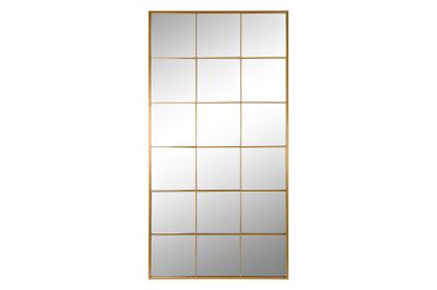 ESPEJO HIERRO CRISTAL 90X2X180 VENTANA DORADO