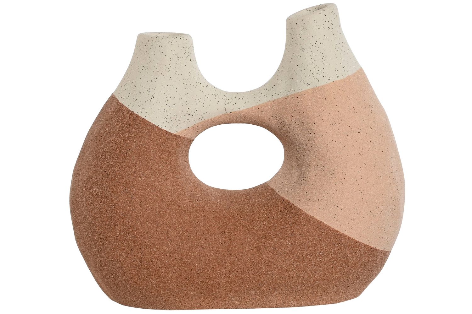 JARRON CERAMICA 24X11X21 ABSTRACTO RUGOSO TRICOLOR