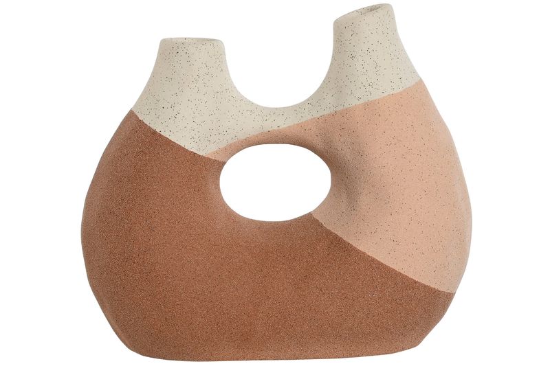 JARRON CERAMICA 24X11X21 ABSTRACTO RUGOSO TRICOLOR