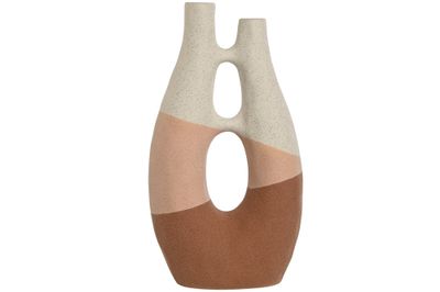 JARRON CERAMICA 22X11X41 ABST RUGOSO TRICOLOR