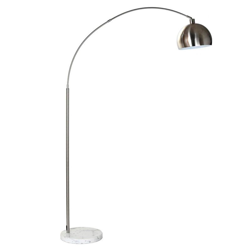 LAMPARA PIE METAL MARMOL 36X110X195 PLATEADO