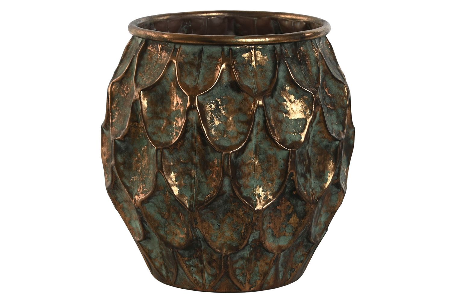 MACETERO METAL 28X28X28 DORADO