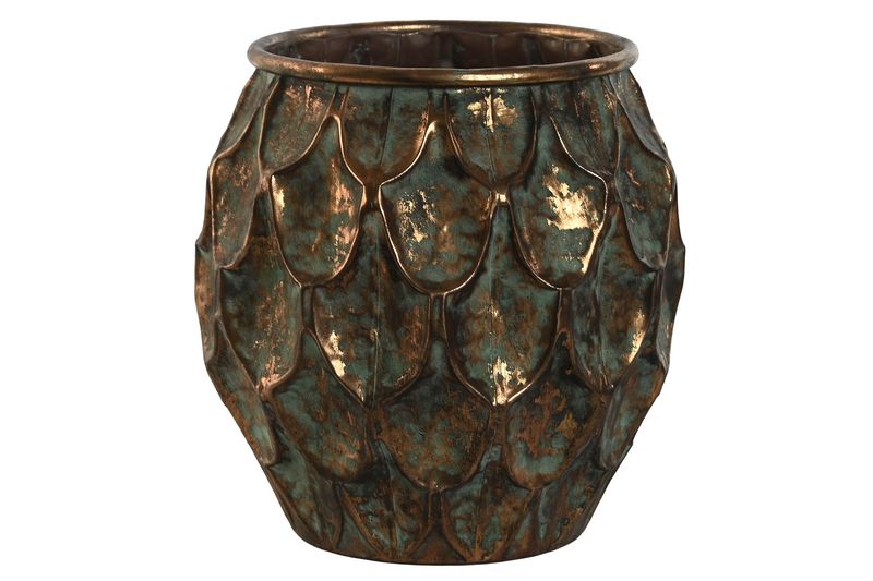 MACETERO METAL 28X28X28 DORADO