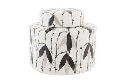 TIBOR PORCELANA 17X17X16 HOJAS BLANCO