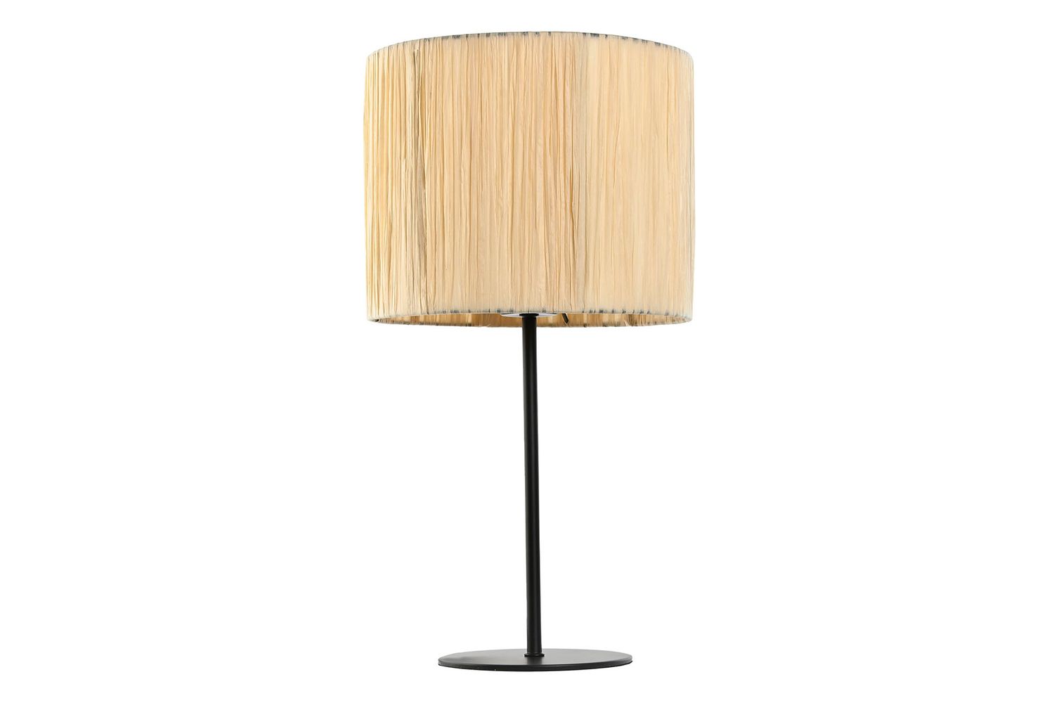 LAMPARA SOBREMESA HIERRO RAFIA 25X25X47 NEGRO