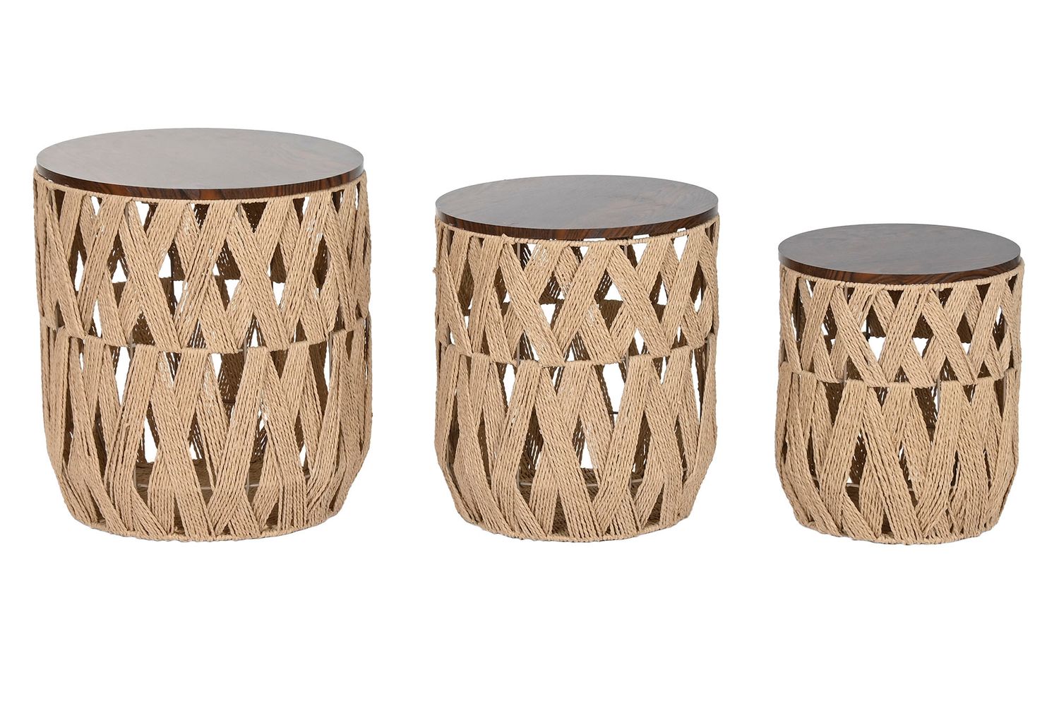 MESITA AUXILIAR SET 3 FIBRA MDF 40X40X45 NATURAL