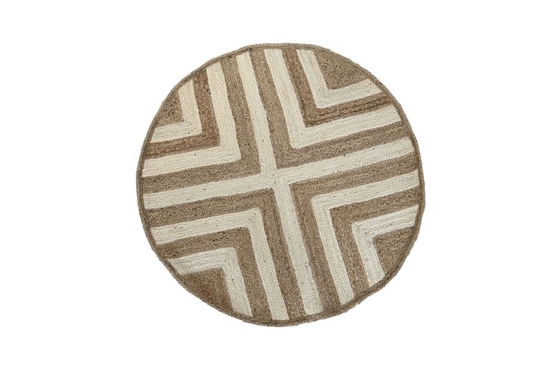 ALFOMBRA YUTE ALGODON 120X120X1 2300 GSM NATURAL