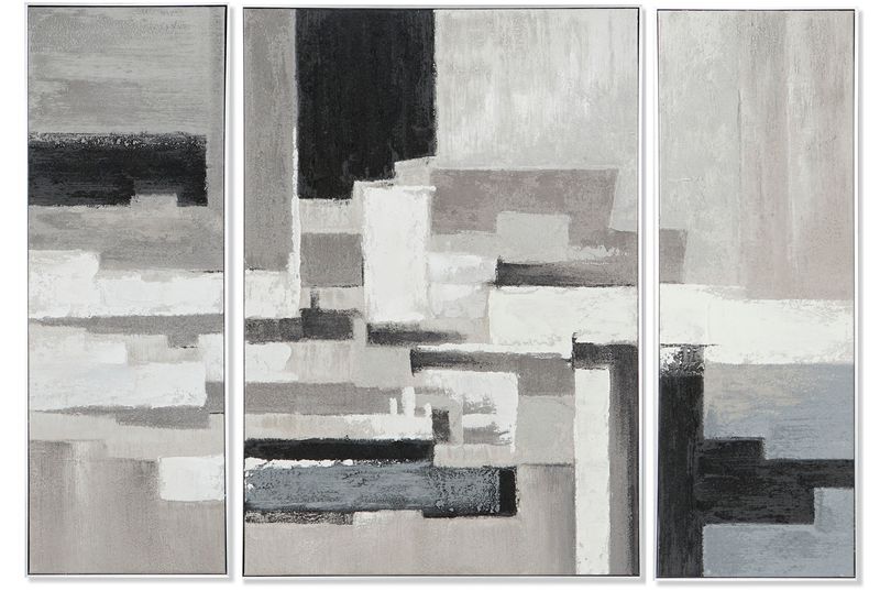 CUADRO SET 3 LIENZO PS 140X3,5X100 ABSTRACTO