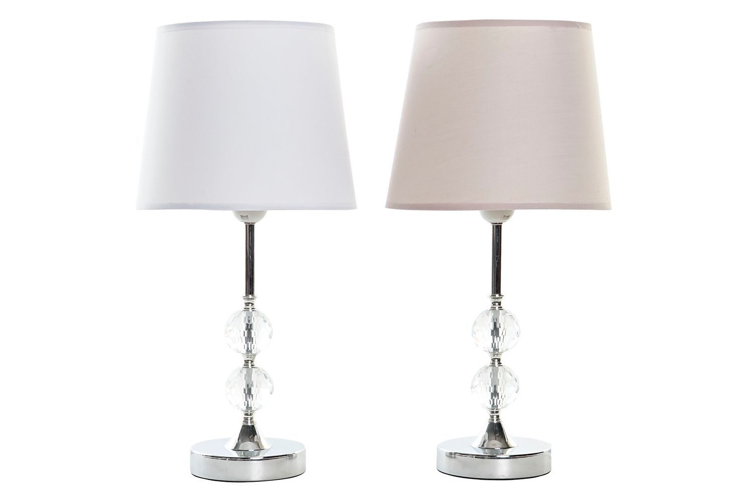 LAMPARA SOBREMESA METAL CRISTAL 23X23X46 2 SURT.