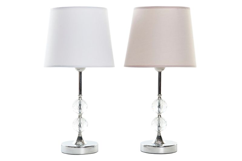 LAMPARA SOBREMESA METAL CRISTAL 23X23X46 2 SURT.