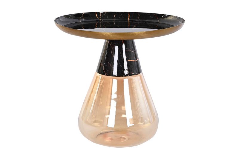 MESITA AUXILIAR CRISTAL HIERRO 60X60X57