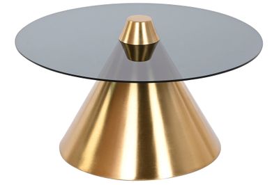 MESITA AUXILIAR METAL CRISTAL 60X60X30 DORADO