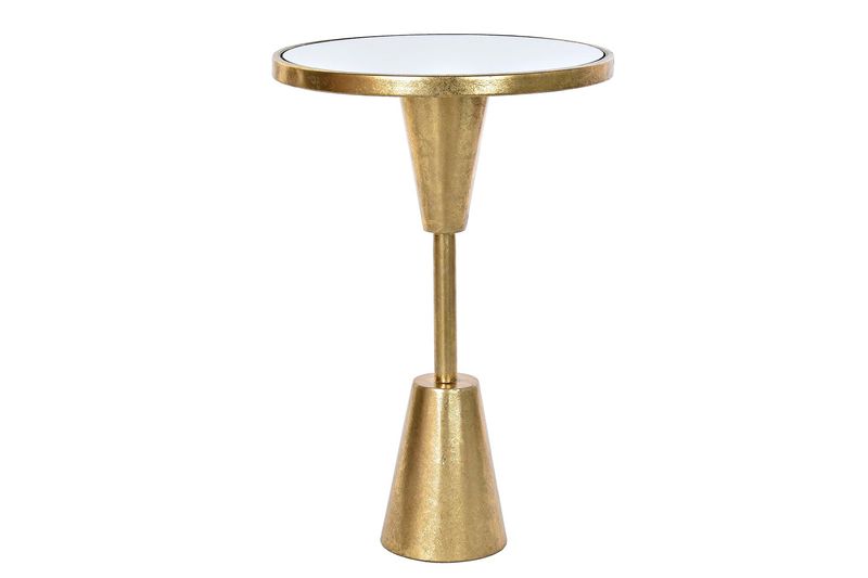 MESITA AUXILIAR METAL ESPEJO 40,5X40,5X60 DORADO