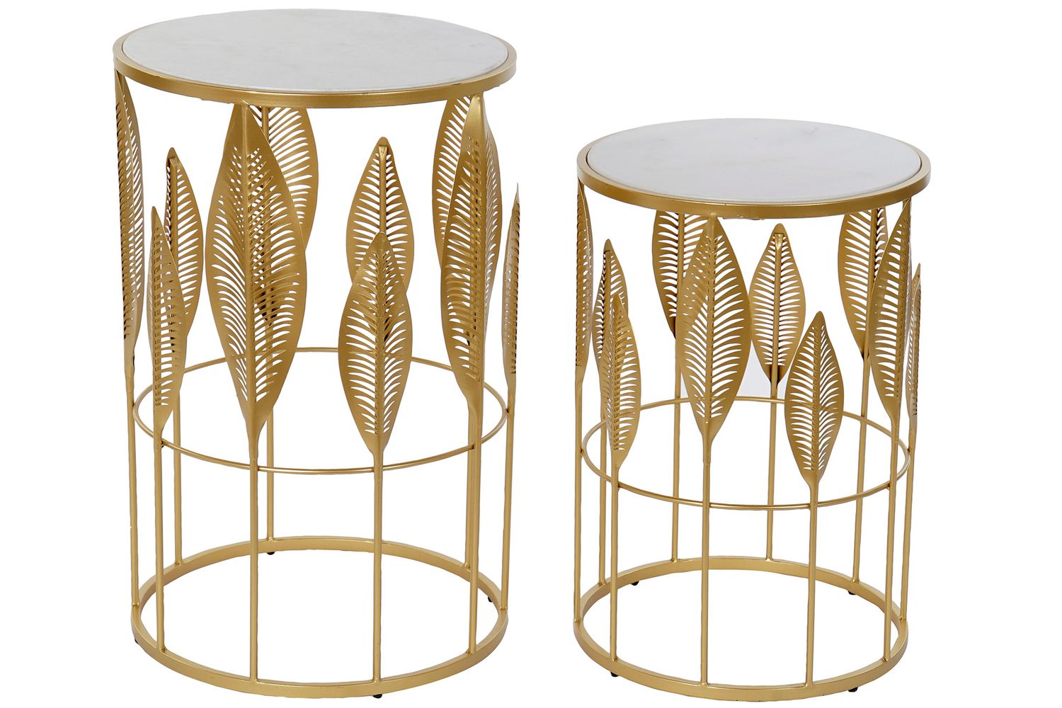 MESITA AUXILIAR SET 2 METAL 42X42X65,5 HOJAS