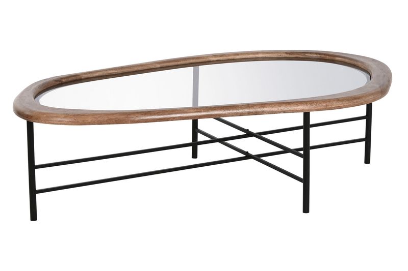 MESA CENTRO ABETO CRISTAL 120X69X33 NATURAL NEGRO