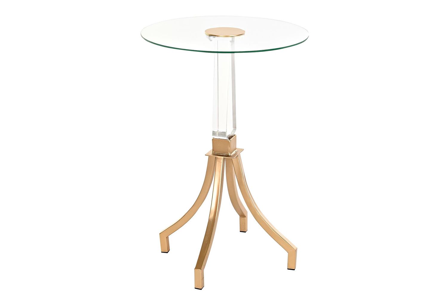 MESITA AUXILIAR METAL ACRILICO 42X42X62 DORADO